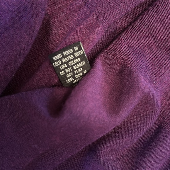 BCBGmaxazria aubergine Belted Cardigan w buttons and pockets - Picture 6 of 8